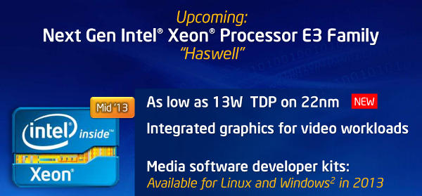 Intel Haswell E3 features Intel talks up three new Xeon families at IDF